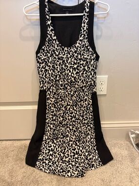 Banana Republic Black and White Leopard Print Tank Dress